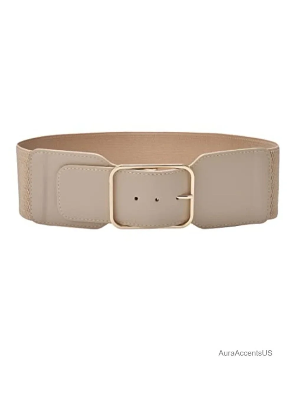 Women's 3 Inch Wide Stretchy Elastic Waist Cinch Belt with Metal Pin Buckle